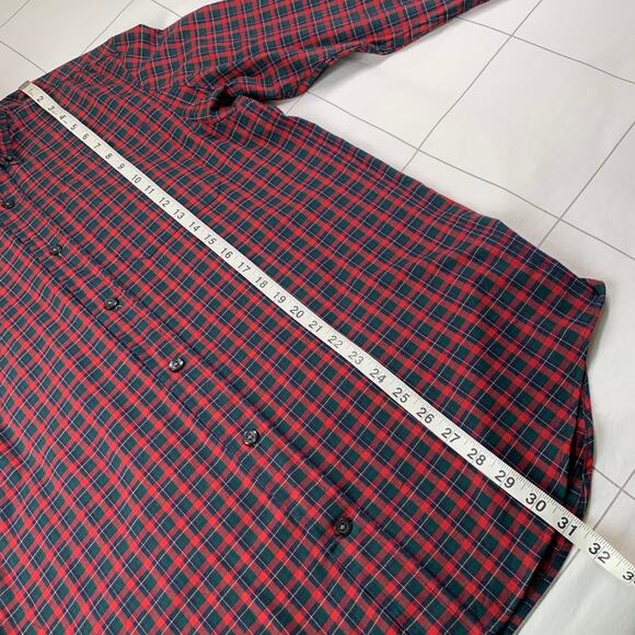Duluth Trading Co Shirt Mens Small Green Red Plaid Button Down Cotton Wool Blend - Picture 8 of 8